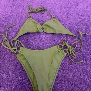 Green pacsun bikini worn once
